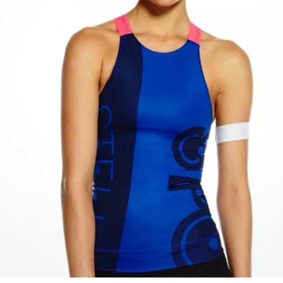 Stella McCartney X Adidas XS Y2K vintage Blue and Black workout tank EUC - Picture 1 of 12
